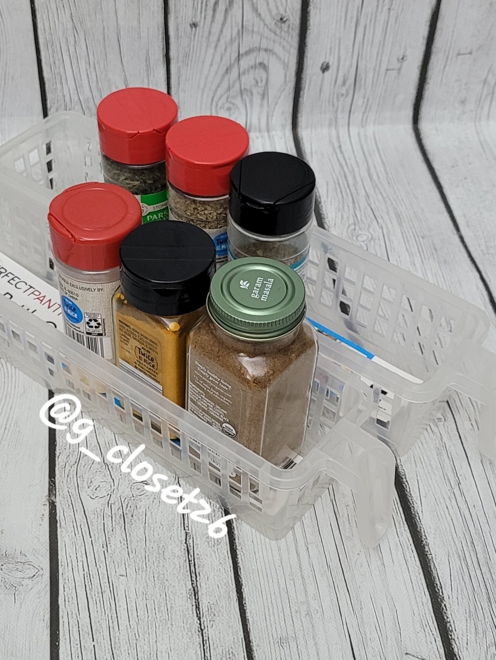 2 Clear Plastic Kitchen Organizer Bin - White